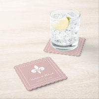 Rose Dusty Fleur de Lis Mariage Dessous de verre p