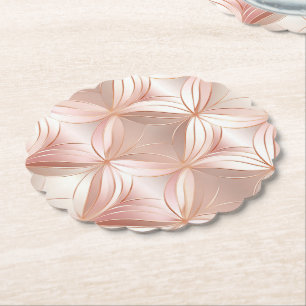 Dessous-de-verre En Papier Rose Gold Abstrait Rose Fardé Féminin 