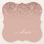 Dessous-de-verre En Papier Rose Gold Blush Pink Parties scintillant Script Mo<br><div class="desc">Rose Gold - Blush Pink Sparkle Parties scintillant Script Monogramme Nom Dessous de verre papier. Cela fait le cadeau parfait de remise de diplômes,  anniversaire,  mariage,  douche nuptiale,  anniversaire,  baby shower ou bachelorette pour quelqu'un qui aime le luxe glam et les styles chic.</div>