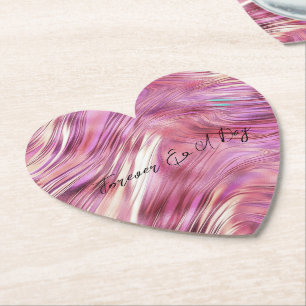 Dessous-de-verre En Papier Rose Gold Glam Rose Perlé Rose Féminin