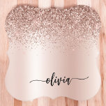 Dessous-de-verre En Papier Rose Gold - Parties scintillant rose pâle Nom du m<br><div class="desc">Rose Gold - Blush Pink Faux Foil Parties scintillant à étincelles métalliques brossé Monogramme en métal Nom Dessous de verre en papier. Cela fait le cadeau parfait de remise de diplômes, anniversaire, mariage, douche nuptiale, anniversaire, baby shower ou bachelorette pour quelqu'un qui aime le luxe glam et les styles chic....</div>