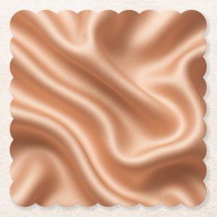 Dessous-de-verre En Papier Rose Gold Satin Soie Motif Abstrait Luxe