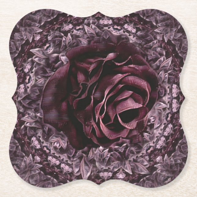 Dessous-de-verre En Papier Rose Mandala (Devant)