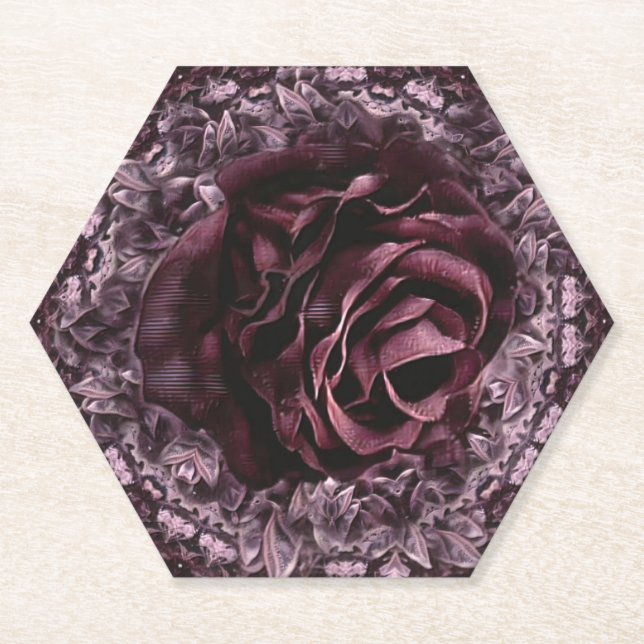 Dessous-de-verre En Papier Rose Mandala (Devant)