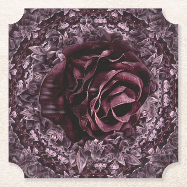 Dessous-de-verre En Papier Rose Mandala (Devant)