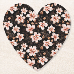 Dessous-de-verre En Papier Rose rose noire noire noire Floral or