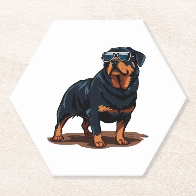 Dessous-de-verre En Papier Rottweiler Le Gent (Devant)