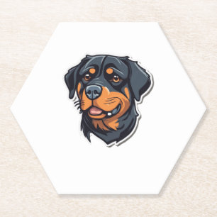 Dessous-de-verre En Papier Rottweiler Pourcentage Pawsitly Adorable Rottie Ch