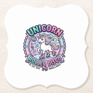 Dessous-de-verre En Papier Roulis de licorne Disco POD Prêt Marketplace Artwo