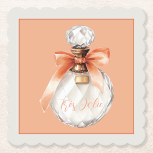 Dessous-de-verre En Papier Ruban de flacon de parfum Très Jolie (très joli)