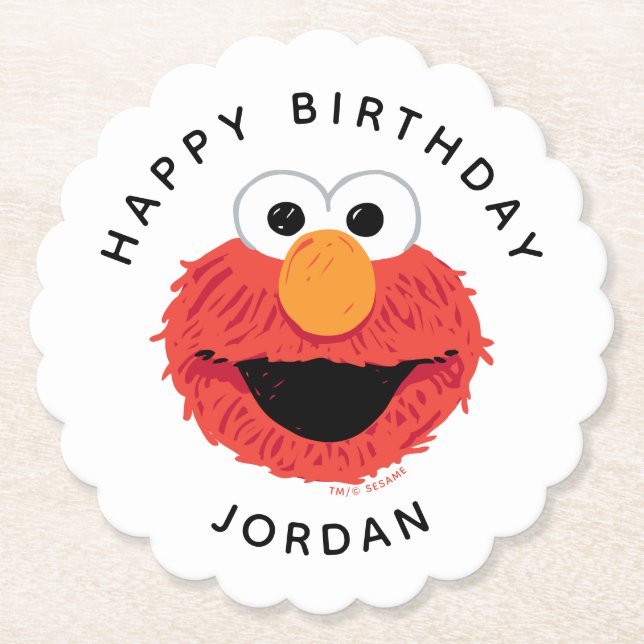 Dessous-de-verre En Papier Rue Sésame | Elmo Birthday Chalkboard (Devant)