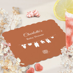 Dessous-de-verre En Papier Rust Minimaliste Boho Baby shower neutre genre