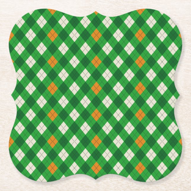 Dessous-de-verre En Papier Saint-Patrick irlandais couleur argyll (Devant)