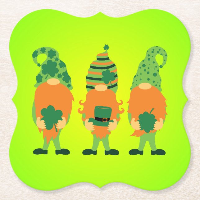 Dessous-de-verre En Papier Saint Patrick's Day Grnomes-59065 (Devant)
