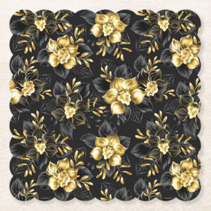 Dessous-de-verre En Papier Sans couture avec des orchidées de bijoux