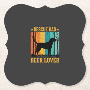 Dessous-de-verre En Papier Sauver Papa Amateur de Bière Chien Vintage