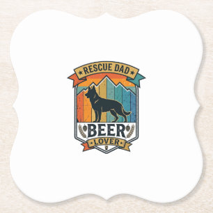 Dessous-de-verre En Papier Sauver Papa Amateur de Bière Chien Vintage Sunset_
