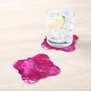 Dessous-de-verre En Papier Séquin Rose Chaud