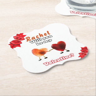 Dessous-de-verre En Papier Seras-tu ma Saint-Valentin ?