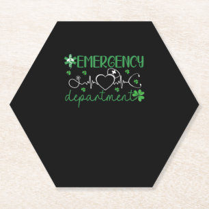 Dessous-de-verre En Papier Service d'urgence Funny ER Nurse Irish St Patri