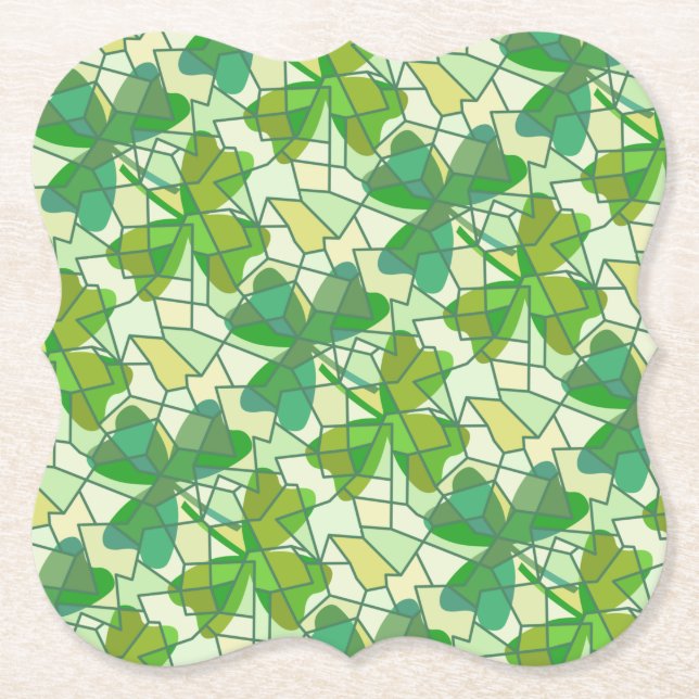 Dessous-de-verre En Papier Shamrocks fragmentés (Devant)