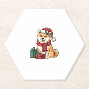 Dessous-de-verre En Papier Shiba Inu Chien vêtements de Noël Chien de Noël No