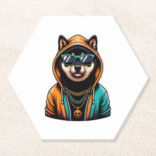 Dessous-de-verre En Papier Shiba Inu dans le Sweat - shirt à capuche Streetwe