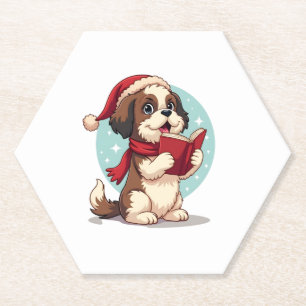 Dessous-de-verre En Papier Shih Tzu Père Noël �'s Sleigh Ride