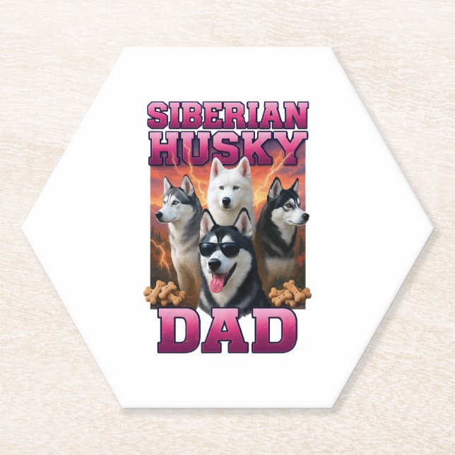Dessous-de-verre En Papier Sibérien Husky (Devant)