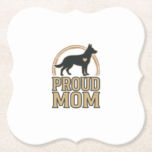 Dessous-de-verre En Papier Silhouette de chien de mère fière Design vectoriel