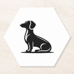 Dessous-de-verre En Papier Simple Chien Motif Chasse Chien Silhouette
