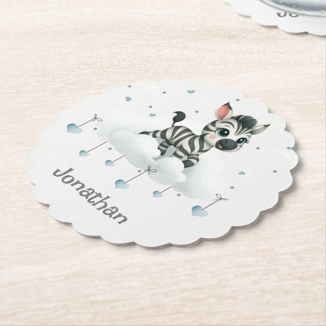 Dessous-de-verre En Papier Simple cute little cartoon zebra  (Incliné)