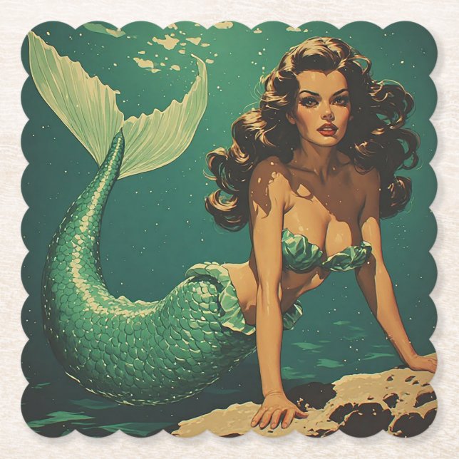 Dessous-de-verre En Papier Sirène des Profondeurs (Devant)