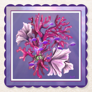 Dessous-de-verre En Papier Sirène d'océan violet