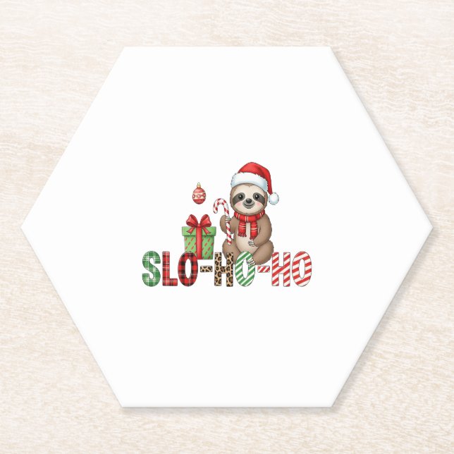 Dessous-de-verre En Papier Slo Ho Ho Xmas Sloth (Devant)