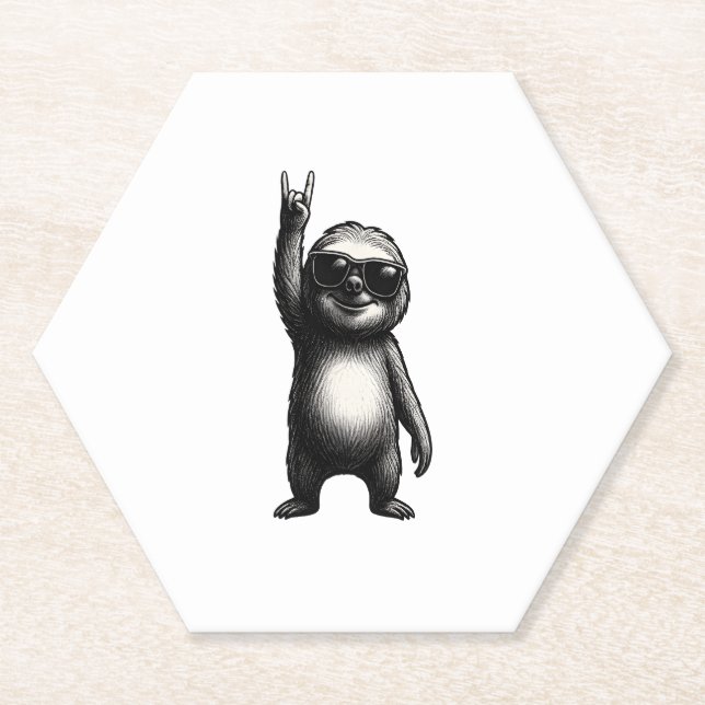 Dessous-de-verre En Papier Sloth Rocking Dance (Devant)