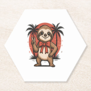 Dessous-de-verre En Papier Sloth Summer Beach Rocking