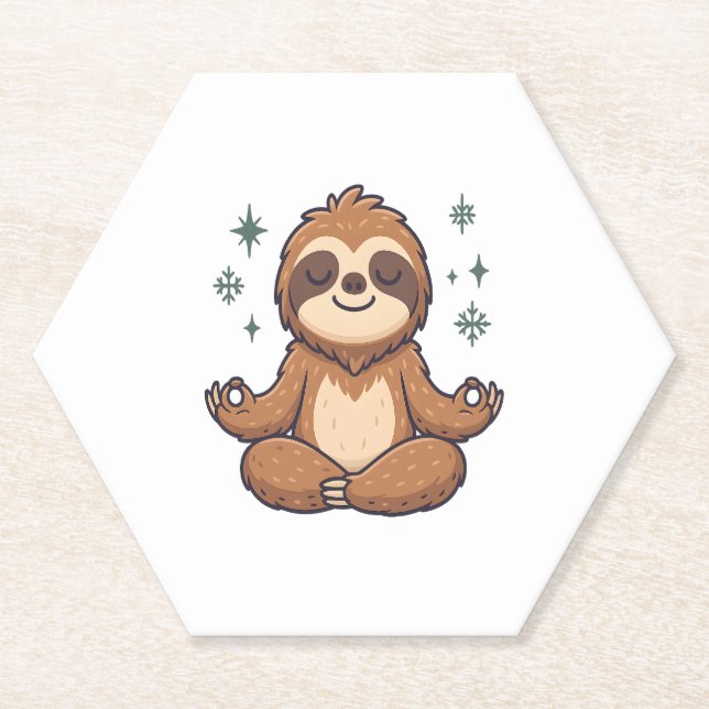 Dessous-de-verre En Papier Sloth Yoga Sloth (Devant)