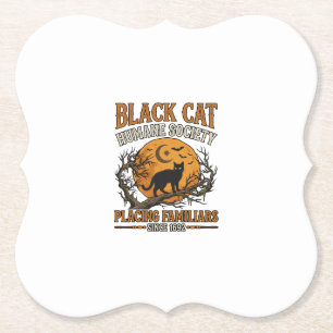 Dessous-de-verre En Papier Société humanitaire du chat noir Halloween pleine 