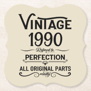 Dessous-de-verre En Papier Soirée personnalisée vintage de 35 ans