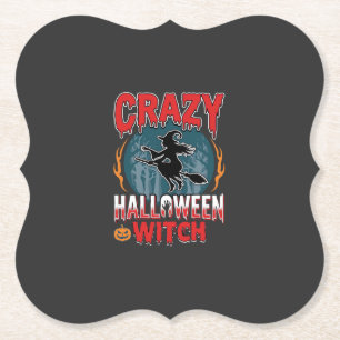 Dessous-de-verre En Papier Sorcier Halloween Fou Conception Broom Horreur Vol