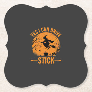 Dessous-de-verre En Papier Sorcière d'Halloween Drive Stick Graphique_1