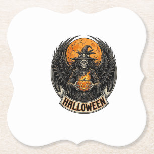 Dessous-de-verre En Papier Sorcière d'Halloween gothique vintage