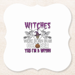 Dessous-de-verre En Papier Sorcières Octobre Halloween Crâne Chapeau de Sorci