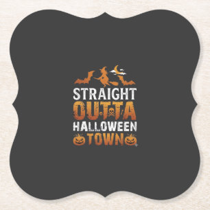 Dessous-de-verre En Papier Sortie directe de la ville d'Halloween Sorcière Lu