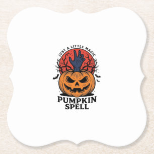 Dessous-de-verre En Papier Sortilège de citrouille vintage Halloween sorcière