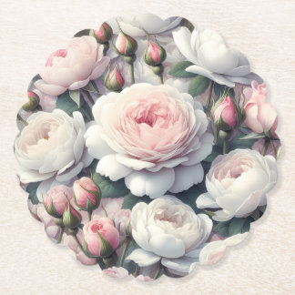 Dessous-de-verre En Papier Sous-verres en papier de pivoine romantique – Plus