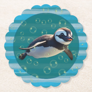 Dessous-de-verre En Papier Sous-verres en papier Pingouin nageur