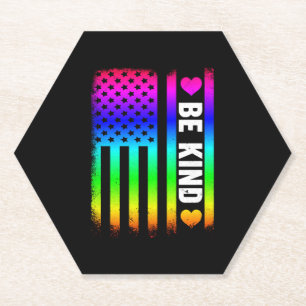Dessous-de-verre En Papier Soyez Comme Lgbt Lgbtq Gay pride Rainbow American