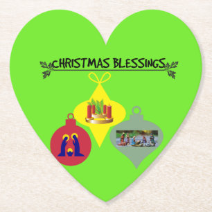 Dessous-de-verre En Papier Spirit of Christmas Trio of Religious Ornaments
